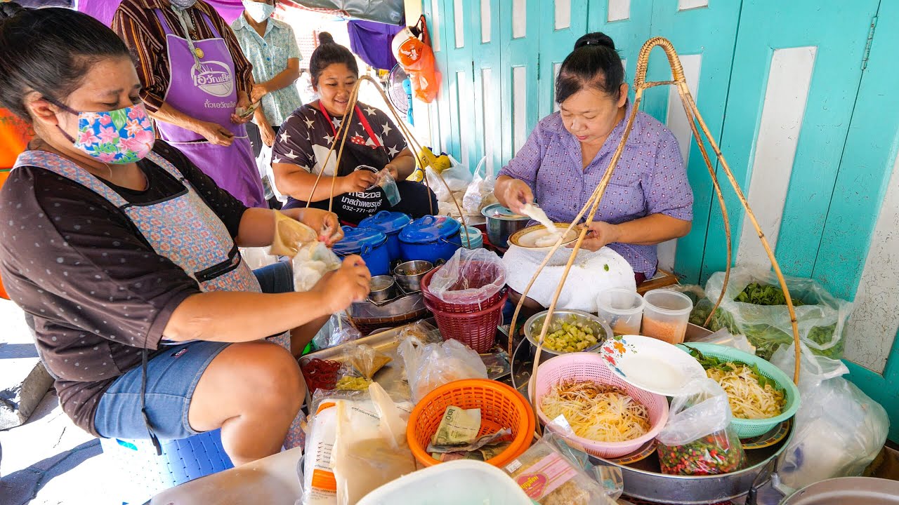Rare Street Food for Breakfast - ICE CUBE RICE + Coconut Milk Noodles!! Rare Street Food for Breakfast - ICE CUBE RICE + Coconut Milk Noodles!!