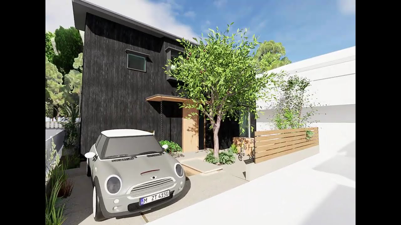 「公園に面する小さな住宅」