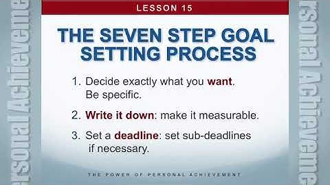Seven step goal setting process for success by Brian Tracy