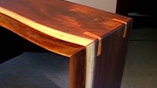 Finished Walnut Live Edge Sofa Tables