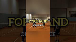 FH OPEN STANCE🔹Loading on OUTSIDE leg, left shoulder points towards ball🔹#scheibenpower #tennis