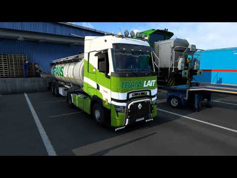 ETS 2 - Renault T Evo with Trailer Food Tank and Combo Skin Transport Trans Lait by Alik