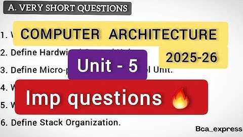 Computer Architecture Important Questions | unit 5