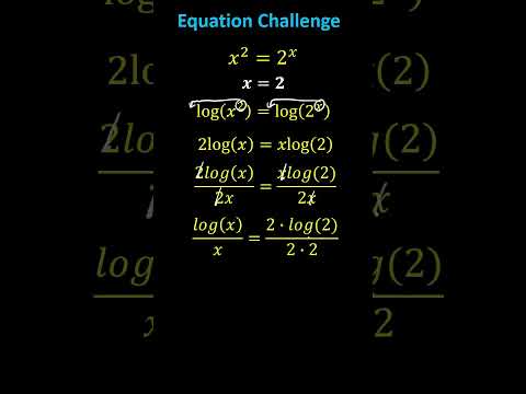 Video Equations Challenge:  Solve x^2=2^x - youtube
