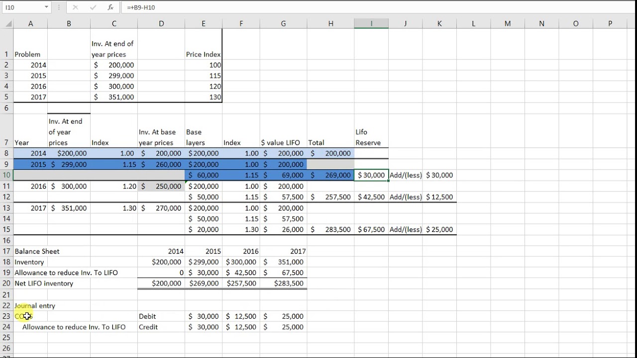 Dollar Value Lifo Problem 1 - YouTube