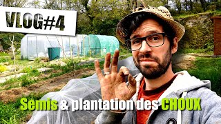 Semis de COURGE, COURGETTE, EPINARD + plantation des CHOUX  /// VLOG potager 4 - #potager #jardin