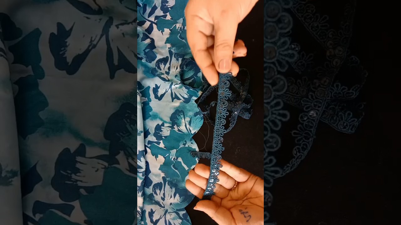 New daman design Cutting and stitching/how to attach lace on ghera/kurti daman design with lace#diy​