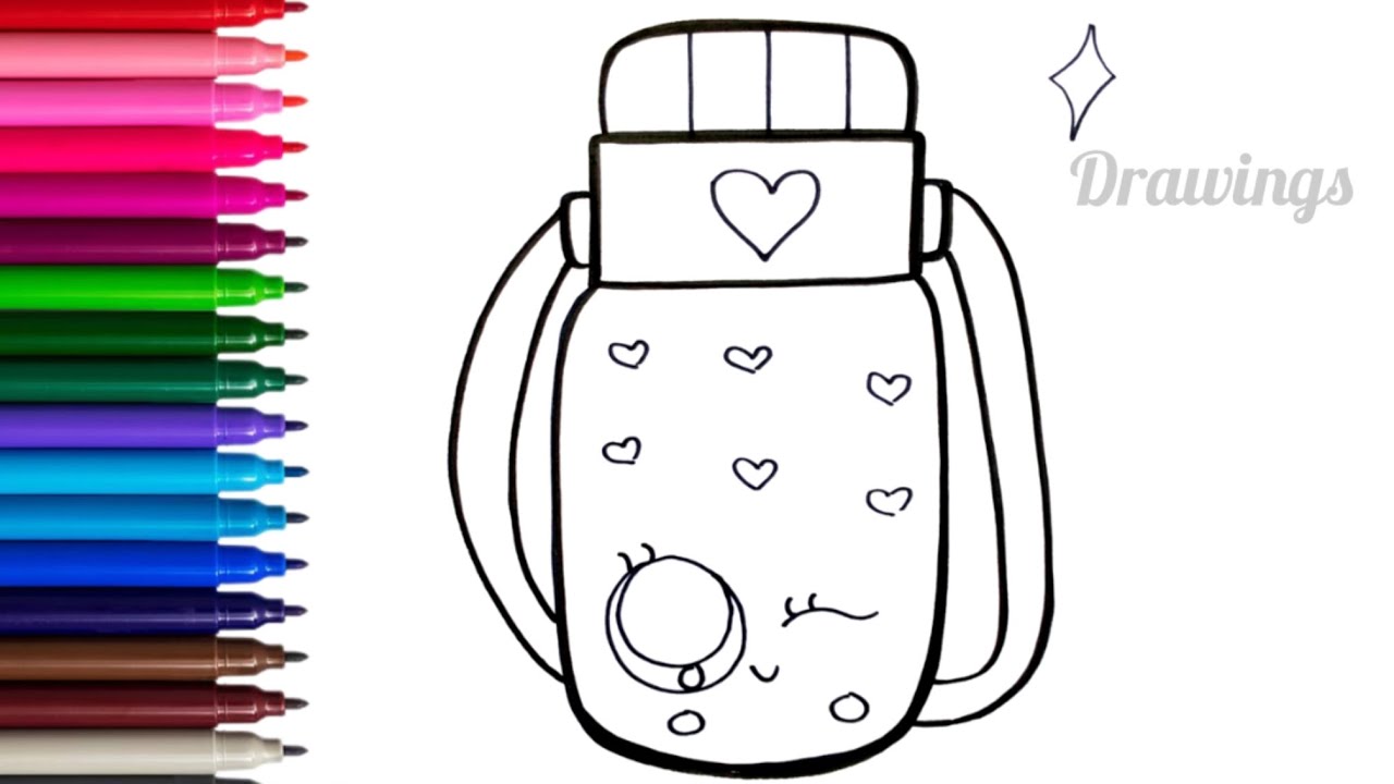 Water Bottle Drawing | How To Draw a Water Bottle Easy | Drawings For Kids