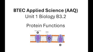 BTEC Applied Science AAQ: Unit 1 Biology: Protein Functions