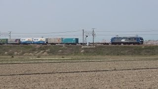 貨物列車のすれ違い（1）　5072レ・5085レ　2014.04.08　琵琶湖線
