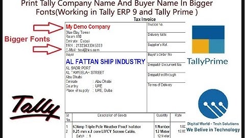 Tally TDL to change the Font n Style of Your Company Name  in Invoice Print in Tally ERP and Prime.