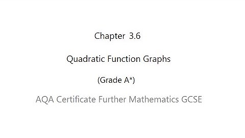 AQA Certificate Further Mathematics GCSE: Chapter 3.6 Quadratic Graphs (Grade A*)