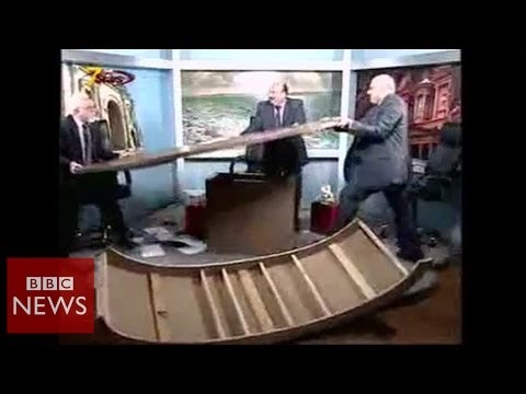 Jordanian Guests Destroy Desk In Tv Row Over Syria Bbc News
