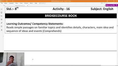 Bridge Course 8th English 16-Activity