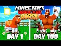 I Survived 100 DAYS as a HORSE in HARDCORE Minecraft!