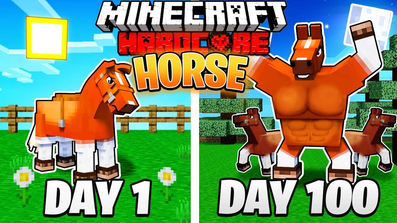 ⁣I Survived 100 DAYS as a HORSE in HARDCORE Minecraft!