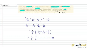 "Two pipes A and B can separately fill a cistern in 60 minutes and 75 minutes respectively