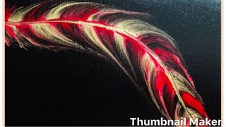 (168) How to String pull acrylic painting Feather
