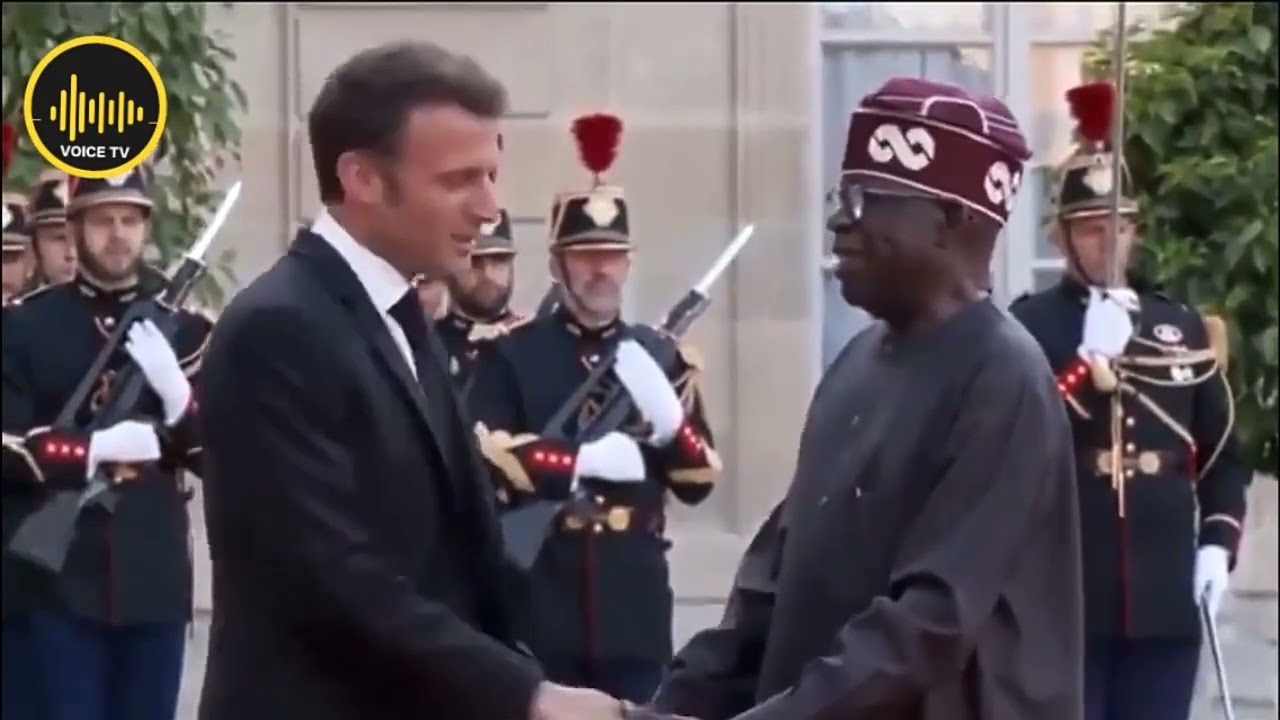 The Moment President Macron Hug Nigeria President Twice And Kiss Wife