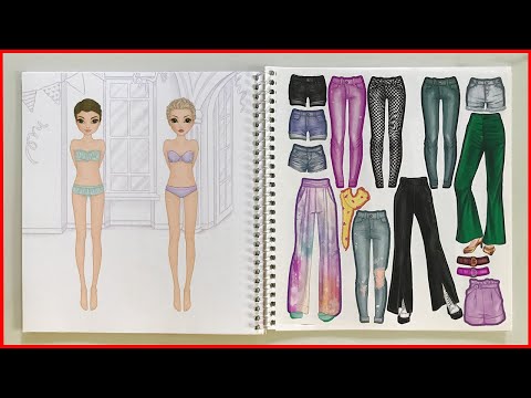 Sách hình dán thay váy đầm, tóc, giày công chúa -Sticker top model dress me up P2 (ChimXinh channel)