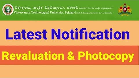 VTU Notification for Revaluation & Photocopy of Answer Scripts