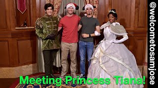 Meeting Princess Tiana in Princess Fairytale Hall in the Magic Kingdom's Fantasyland at Disney World