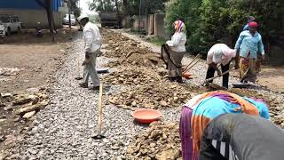 GRADE ONE LAYER | W.B.M ROAD | ROAD CONSTRUCTION | VILLAGE ROADS#road #roadconstruction