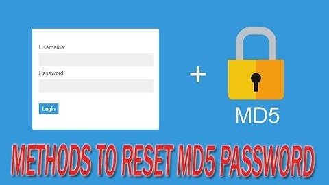 md5 password Reset