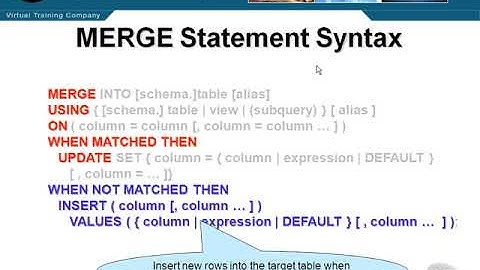 52 MERGE Statement Syntax
