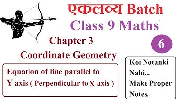 Equation of line parallel to y axis | perpendicular to x axis | Class 9 Maths Chapter 3 Coordinate