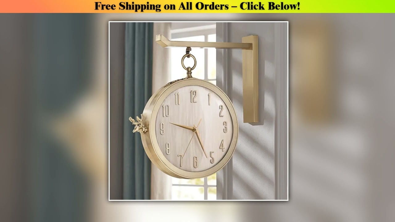 Double-sided Wall Clock Living Room Large Clocks Wall Art Watches Modern Metal Watch Silent Luxury