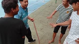 Permainan tradisional lompat tali karet merdeka