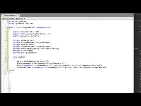 Stealth game tutorial - 205 - Player Health - Unity Official Tutorials - Stealth game tutorial - 205 - Player Health - Unity Official Tutorials