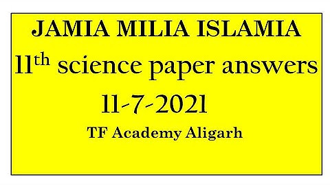 JMI 11th science entrance 2021 answers II jamia 11th science answer key II JMI answer key 2021