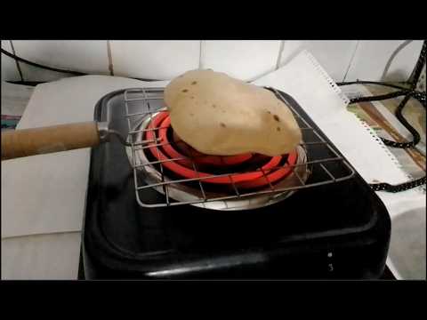 How to make fluffy roti chapati fulka or phulka on coil electric stove cooking heater 2000 Watt