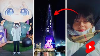 تكلفة عيد ميلاد تاي على برج خليفة صدمة😲Tae birthday on Burj Khalifa #shorts