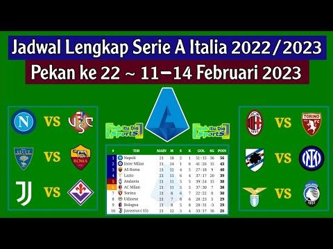 Jadwal Liga Italia Pekan 22 - Juventus vs Fiorentina - Serie A Italia 2022/2023