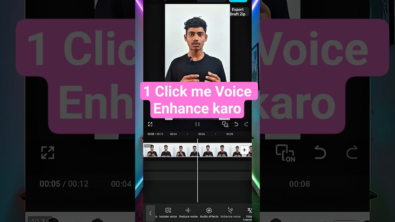 1 Click Me Voice Enhance Karo | CapCut Voice Clear Trick || Day-05 new trick ✅️