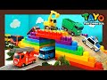 Tayo Kendaraan berat Mainan l #53 Bangun jalan dua lantai dengan Blok Warna! l Tayo Bus Kecil