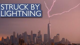 Lightning Strikes New York's One World Trade Center