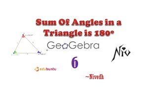Geogebra Application - Sum of Angles in a Triangle is 180 screenshot 2