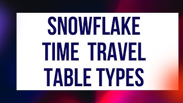 Snowflake Time Travel  || Table Types in Snowflake || Permanent Transient and Temporary Tables