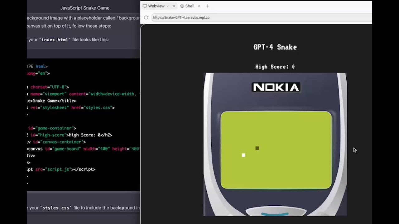 I created snake game in just 3 minutes with the help of A.I ! - YouTube