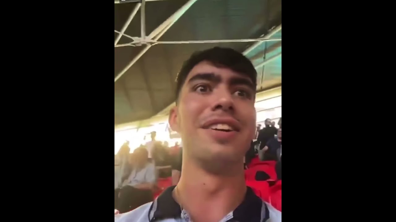 England Fan Falls Over Chairs After One Too Many Beers