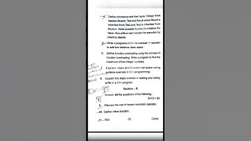 #bca 2019 OOPS C++ paper Semester-2 #bbmkuexam  #learning #aspirants  #oops #code