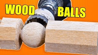 Making Wooden Balls / Spheres On the Lathe With a Drill