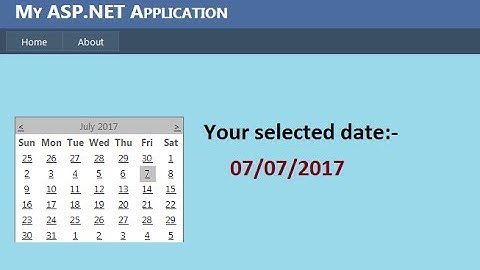 Hoe naar gebruik kalender in asp.net
