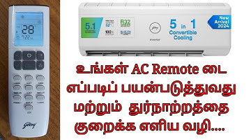 AC Remote control functions explanation in tamil