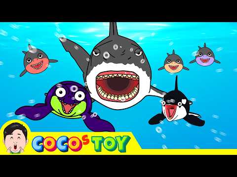 Baby great white shark became a villainㅣsharks &amp;amp; whales for kidsㅣCoCosToy