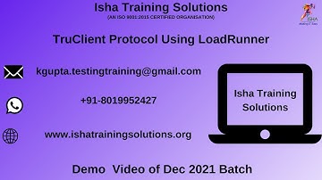 TruClient Protocol Demo On 7th Dec 2021. Pls call / whatsapp us on +91-8019952427 to enroll